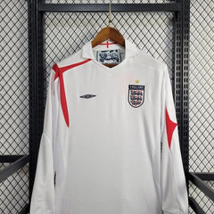 Maillot Rétro de l'Équipe d'Angleterre 2006 Domicile Manches Longues