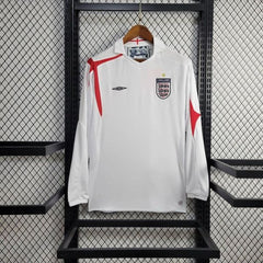 Maillot Rétro de l'Équipe d'Angleterre 2006 Domicile Manches Longues