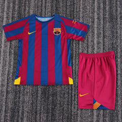 Retro Kid Size FC Barcelona 2005-2006 home game UEFA Champions