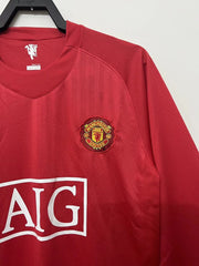 Retro Manchester United 2007-2008 home Long Sleeve