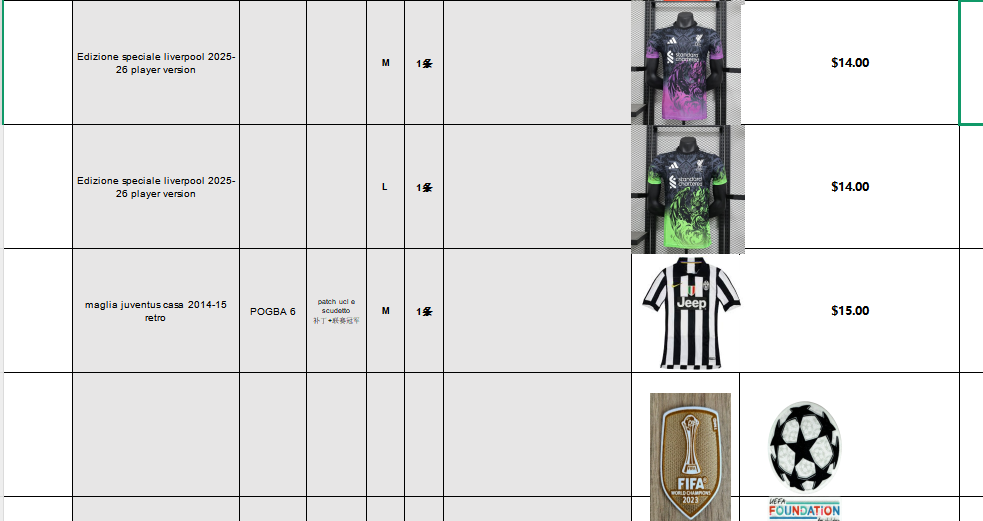 Custom order（33 items Italy9.25) $482
