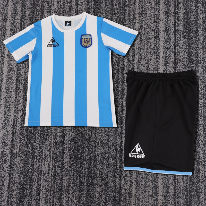 Retro Kid Size Argentina national 1986 home game