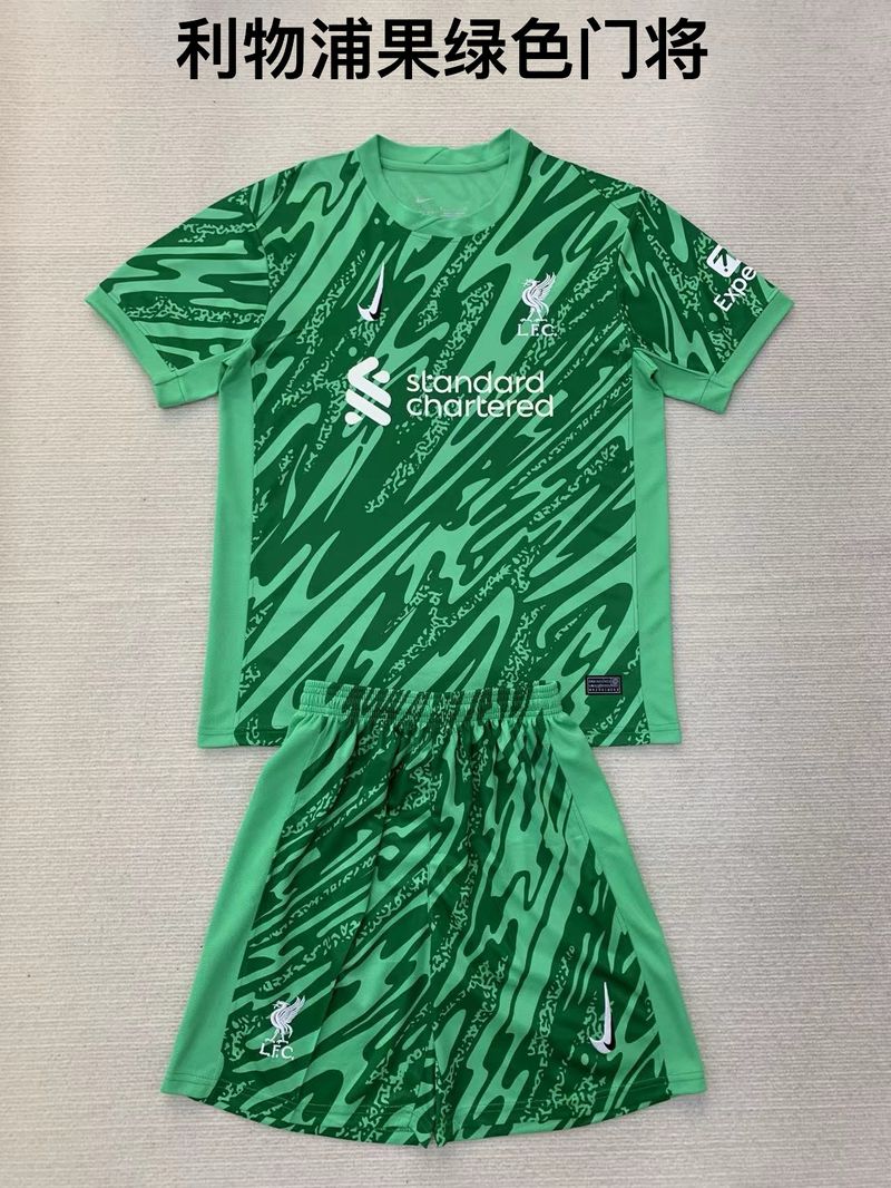 Kid Size Liverpool FC green GK Jersey