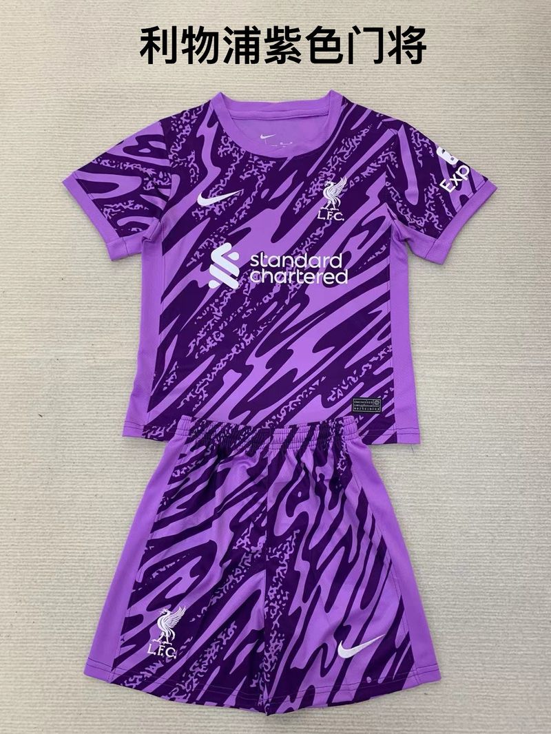 Kid Size Liverpool FC purple GK Jersey