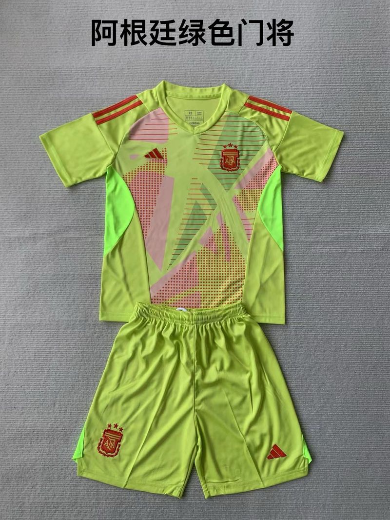 Kid Size Argentina national green  GK Jersey v2