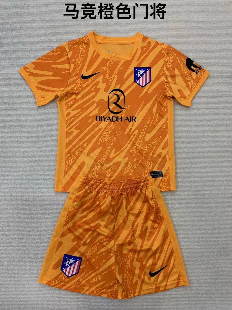 Kid Size Atlético de Madrid orange GK Jersey