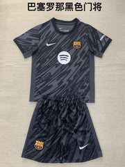 Kid Size FC Barcelona black GK Jersey