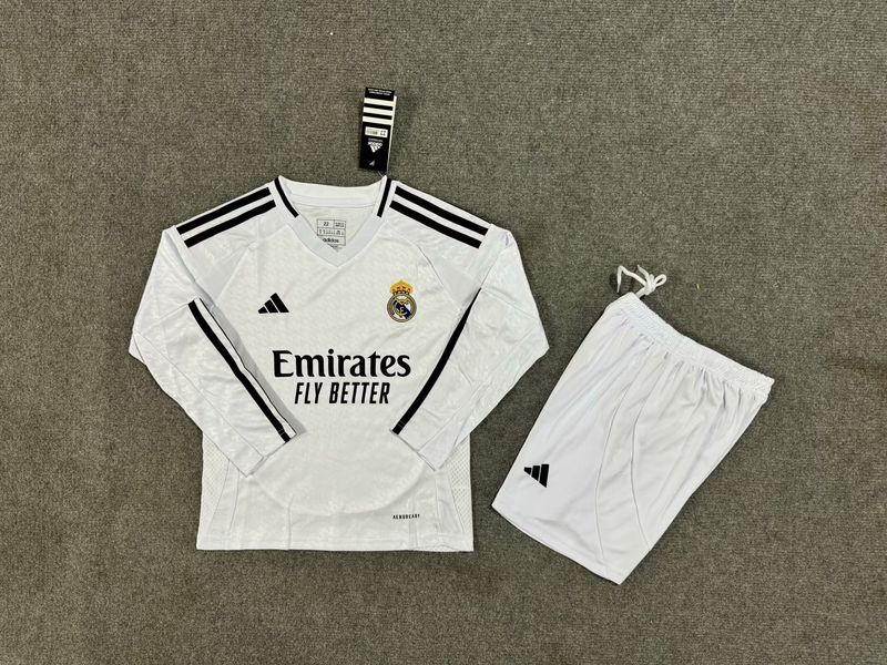 Kid Size Real Madrid 2024-2025 home Long Sleeve