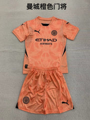 Kid Size Manchester City orange GK Jersey