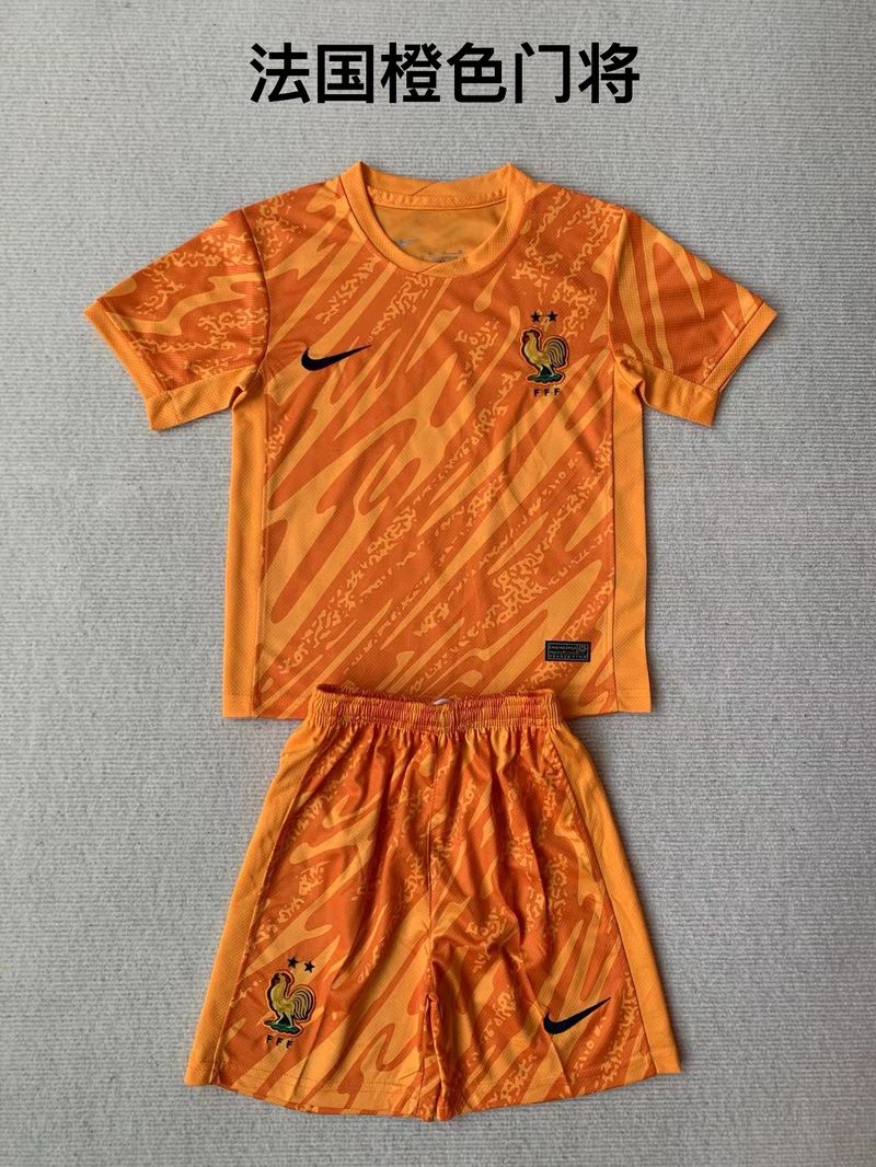 Kid Size France national orange GK Jersey