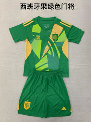 Kid Size Spain national green GK Jersey