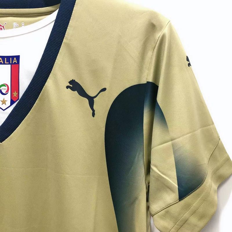 Retro Italy national 2006 GK jersey golden