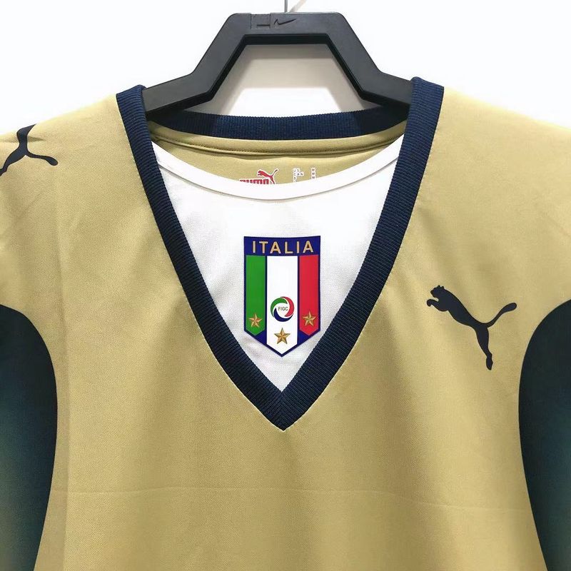 Retro Italy national 2006 GK jersey golden