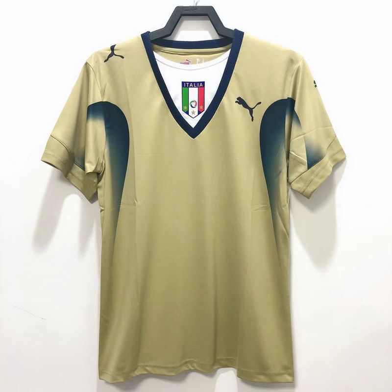 Retro Italy national 2006 GK jersey golden