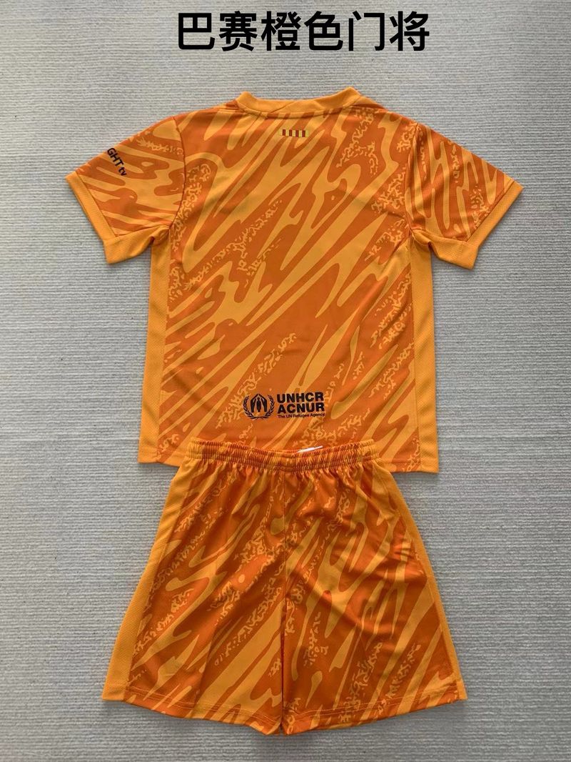 Kid Size FC Barcelona orange GK Jersey