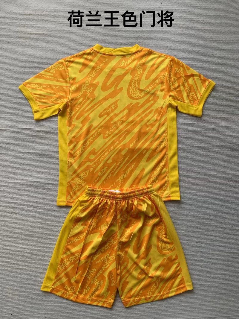 Kid Size Netherlands national yellow GK Jersey