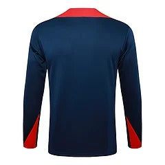 2024/2025 Barcelona Half zipperRoyal Blue Geometric Inkjet Training Suit