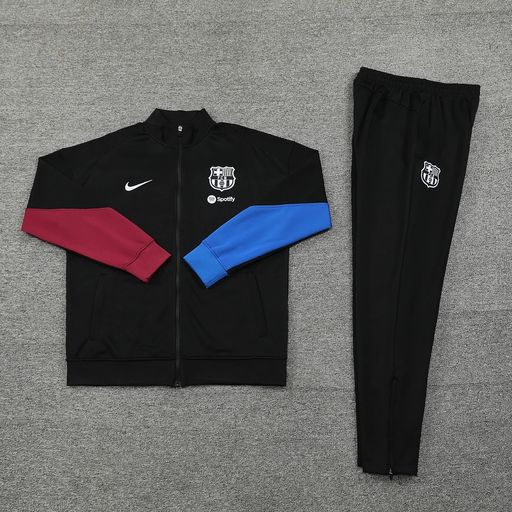 2024/2025 Barcelona Long Zip Jacket Training Suit Jersey Set Black