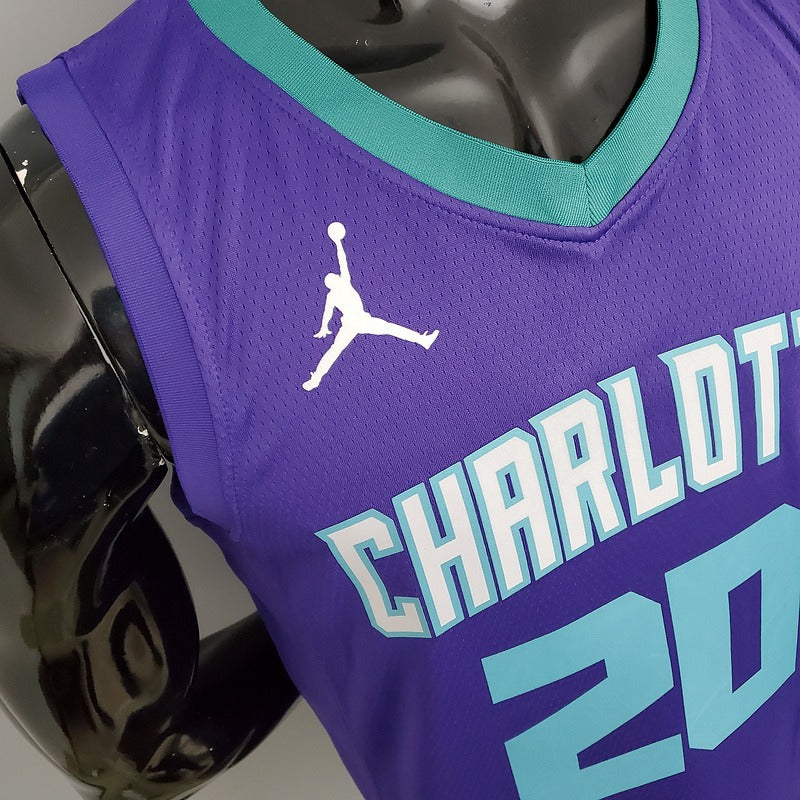 Hornets Hayward#20 Purple NBA Jersey