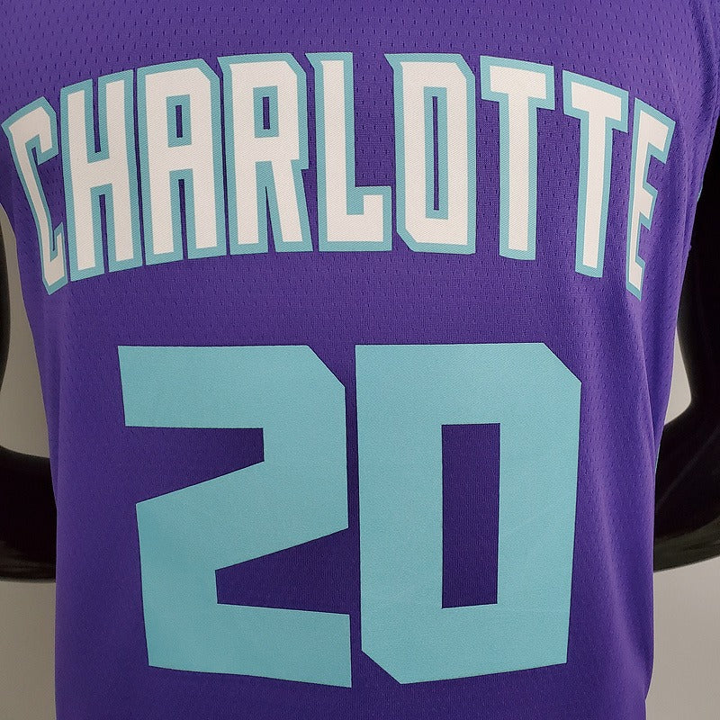 Hornets Hayward#20 Purple NBA Jersey