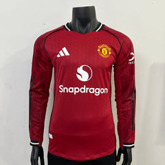 Manchester United 2025 - 2026 home long sleeve player - WCFOOTBALLSUIT
